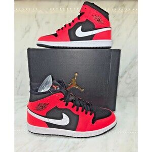 Nike Air Jordan 1 Mid Infrared 23 Black White Mens 10.5 NIB 554724-061